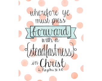 Items similar to Handlettered 2016 LDS Mutual Theme - Press Forward ...