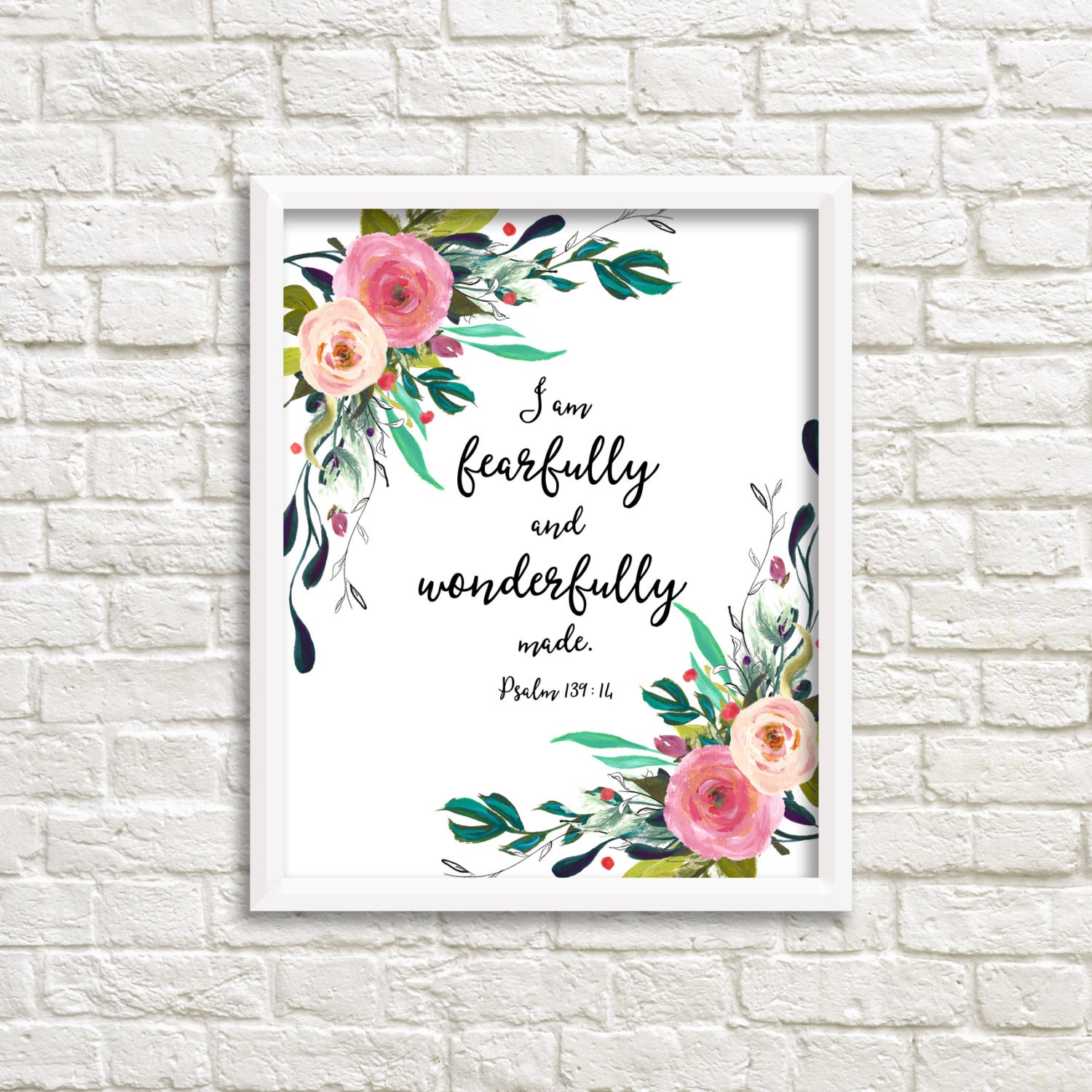 I Am Fearfully and Wonderfully Made Psalm 139:14 Printable