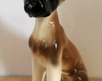 Porcelain vintage boxer dog figurine