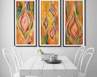 Green Wall Art triptych wall art | etsy Green Wall Art triptych wall art | etsy
