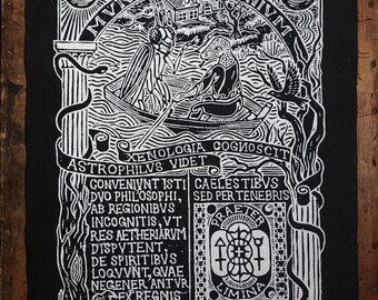 sew on occult Gothic back-patch screen printed Gothic patch satanic patch alchemy patch black magic patch lovecraft patch folklore patch