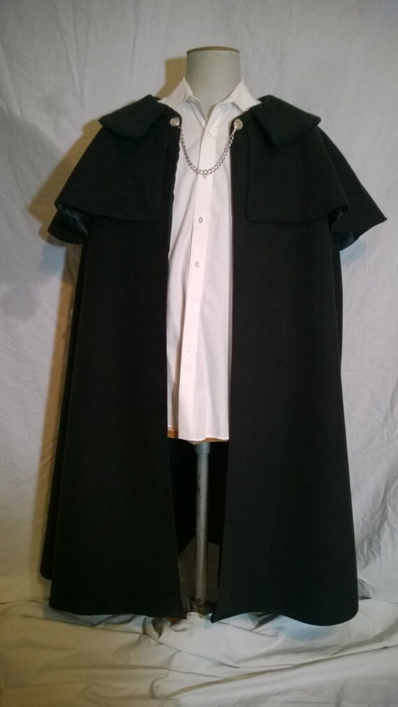 Victorian Wool Cape with Caplet Capes and Cloaks Phantom