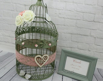 Rustic Wedding Birdcage Card Holder /Country Wedding Birdcage