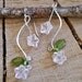 Pink Flowers and Tendrils Double Vines Glass Earrings, Glass Flower Earrings, Dangle Earrings, Czech Glass Beads Flower Jewelry, Women, Girl