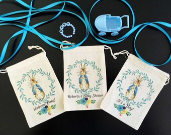 Peter Rabbit Baby Shower Party Favor Bags | Full Color | Goodie Bags | Thank You Gift Bags | Baby Shower | One Year Birthday | 20 | 4x6 6x8