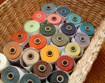 Irish Waxed Linen Thread, 4 ply, Choose a color, 5 yards
