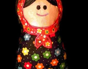 Babushka Baby Stuffed Art Doll
