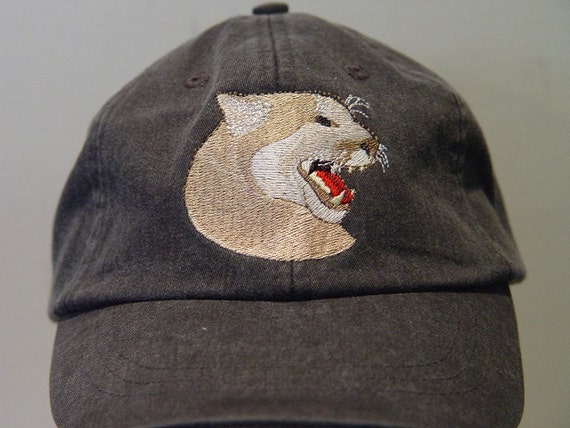 MOUNTAIN LION Wildlife Cat Hat One Embroidered Men Women