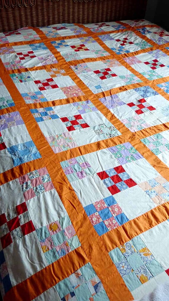 Items similar to Queen Size Quilt Top Single Irish Chain Double Nine