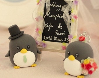 penguin wedding cake topper,penguins wedding cake topper