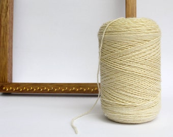 Natural White Wool Warp Yarn, Navajo Weaving Warp, 8oz ball