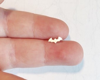 Tiny Silver Batman Pick Your Hypoallergenic Post Earring. Perfect for Helix, Cartilage, Lobe, Conch, Labret, Tragus Piercings.