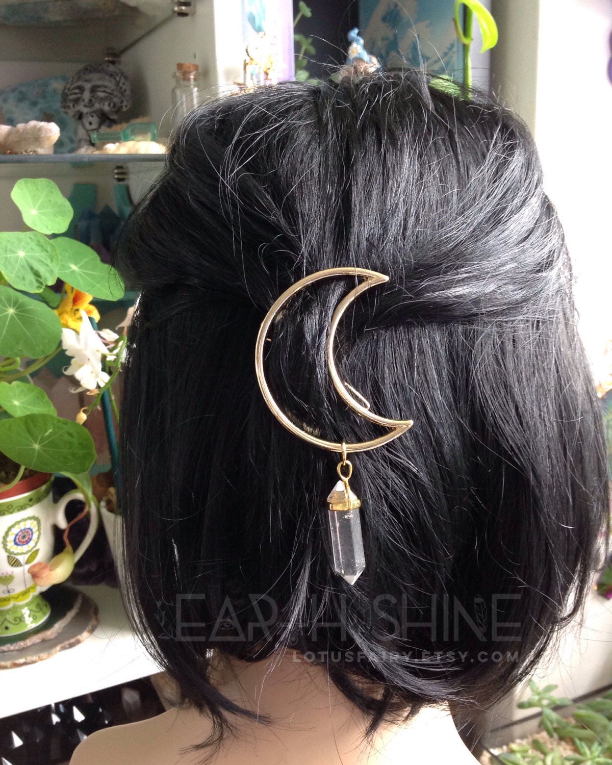GOLD Moon Crystal hair clip The ORIGINAL crystal Moon hair