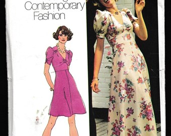 Simplicity 6034 Young Contemporary Fashion Misses Gathered Bodice Flared Skirt