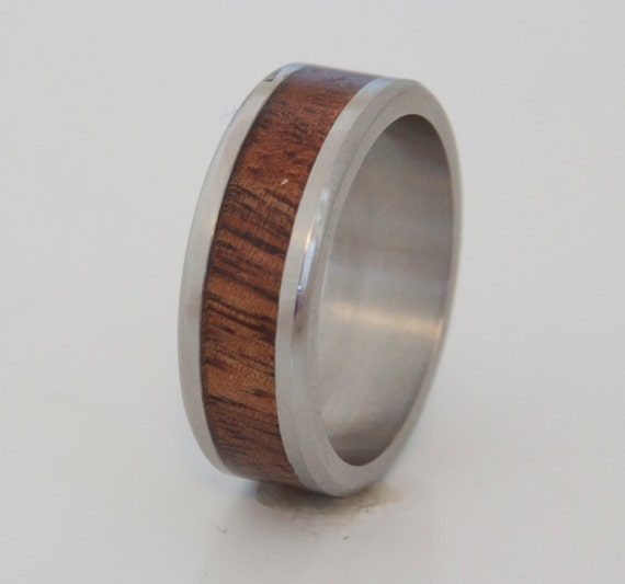 man wedding ring koa ring wood ring wedding band Hawaiian wood