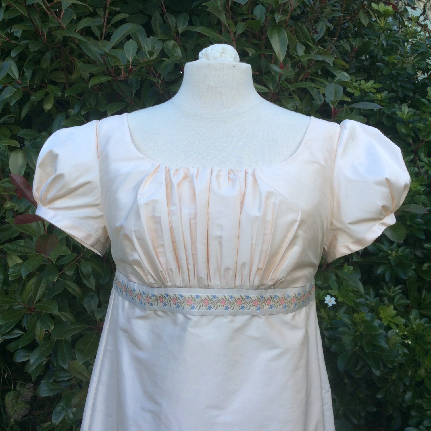 Regency Dress Ball Gown. Jane Austen. Eggshell 100% SILK.