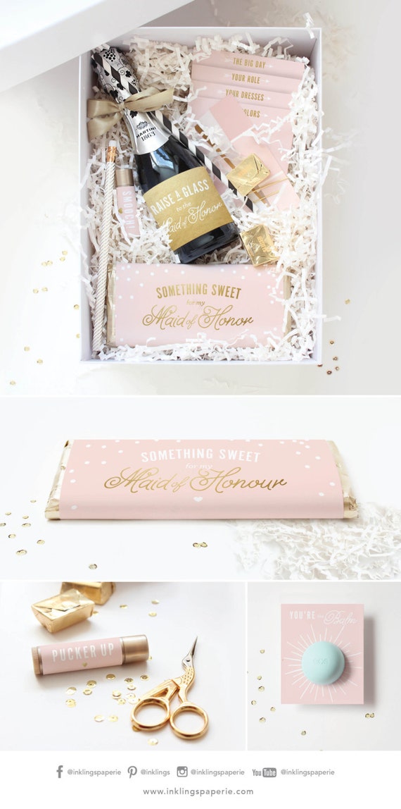 Be My Bridesmaid Box Printable Collection // Champagne