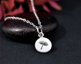 Sterling Silver Dandelion Necklace, Dandelion Seed Necklace, Dandelion Jewelry, Pusteblume, Make a Wish Necklace, Dainty Necklace