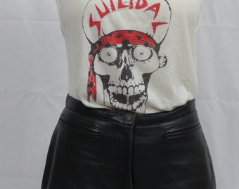 Rock and roll high waist Leather Shorts late 70s early 80s