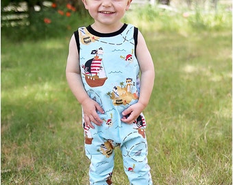 Lil' Rascal Romper PDF Pattern: Knit baby romper pattern, knit toddler romper pattern