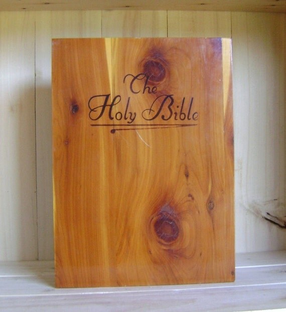 Vintage Holy Bible in Cedar Wood Box Memorial Edition