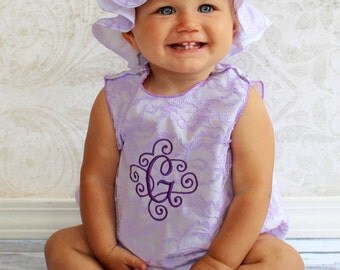 Lace Romper Baby Romper Monogram Baby Girl Bubble Romper Baby Romper Newborn Baby Girl 0-3 mon up to 2T Toddler Girl Romper