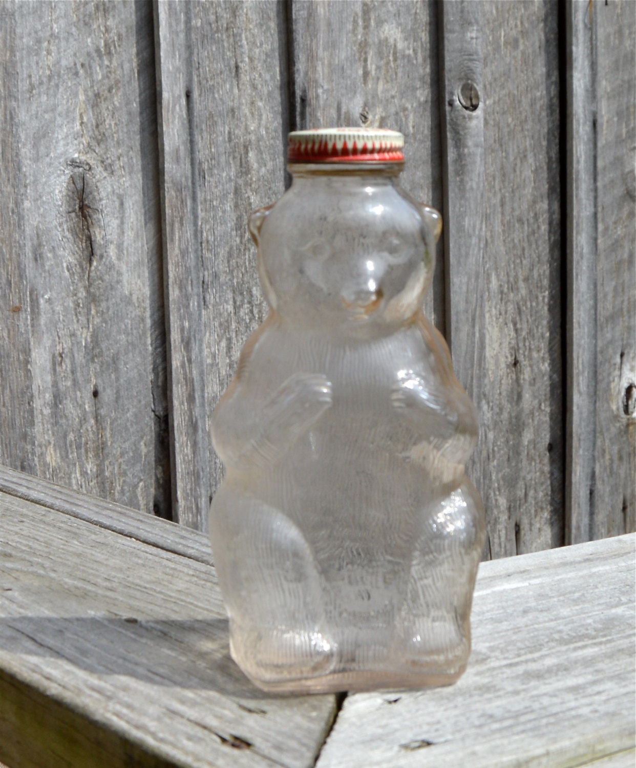 Bear Bottle Bank Snow Crest Bottle Bank Vintage Glass by WVpickin