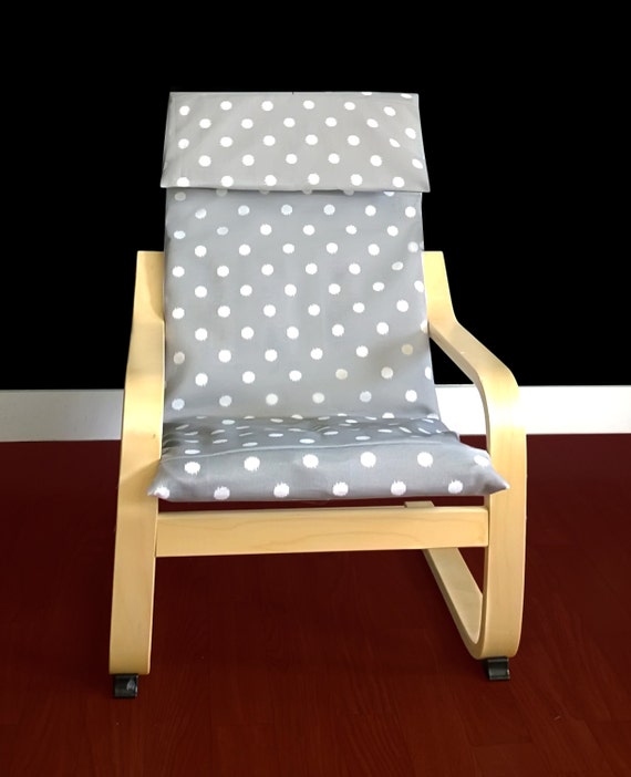 Gray Polka Dot Children's Ikea Poang Chair Cover
