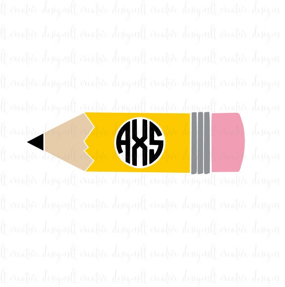 Download Pencil Monogram SVG Pencil Circle Monogram SVG Files Pencil