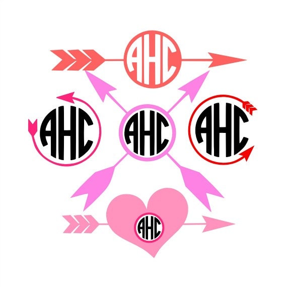 Download Arrow Monogram Svg Arrows Monogram Frames Valentine's