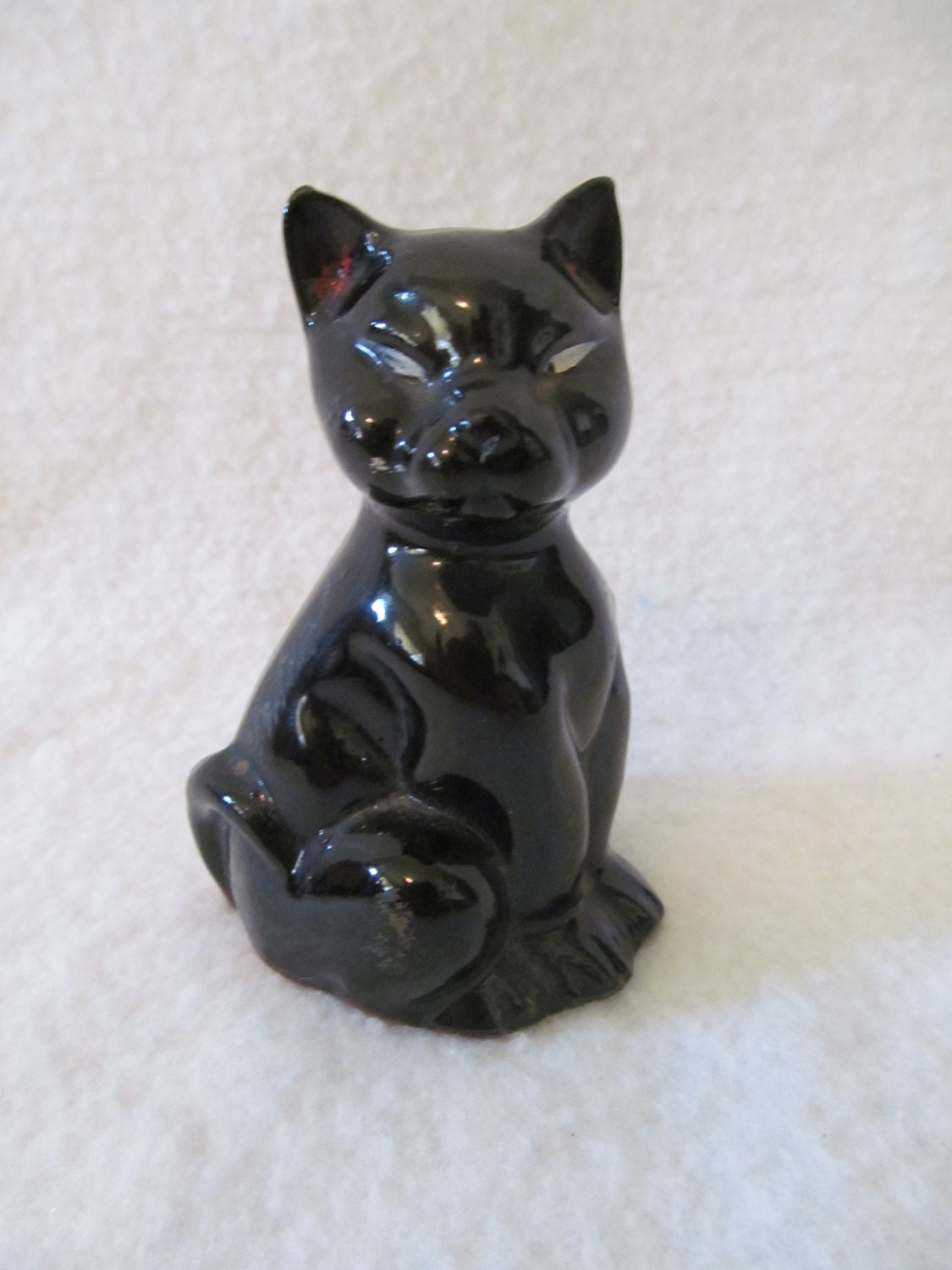 black cat ceramic statue