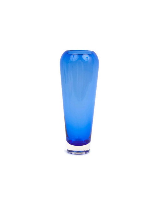 Vintage Murano Art Glass Cobalt Blue Tear Drop Vase Bud Vase