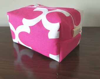 Pink Waterproof Makeup Bag - Cosmetic Bag - Water Resistant Bag