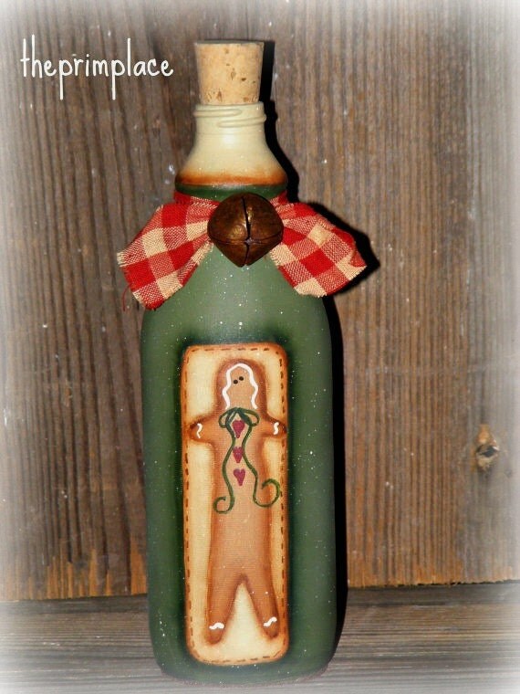 Items Similar To Handpainted Gingerbread Bottle On Etsy