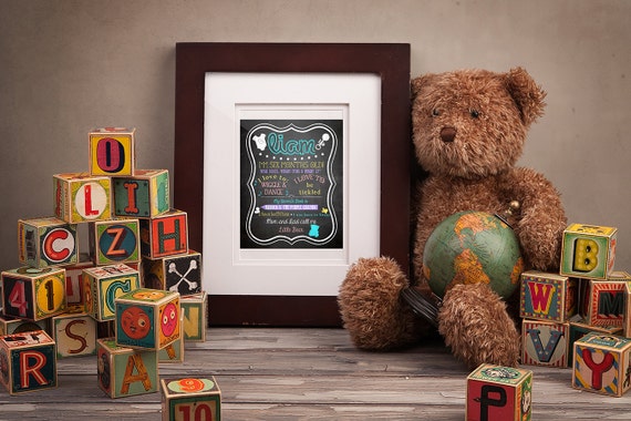 My Favorites Art Typography Print - Home Decor - Playroom / Kid's Room - Vintage Blackboard - Girls & Boys, Customized 11 X 14 Digital Print Il_570xn