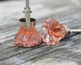 Pink Glass Drawer Knob Drawer Pull Pink Drawer Pull Replacement Furniture Knob Pink Glass Pull Pink Drawer Knob Crystal Pink Drawer Handle