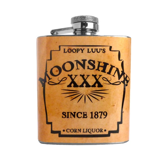 Moonshine Corn Liquor Whisky Barrel Hip Flask 3oz by LynseyLuu