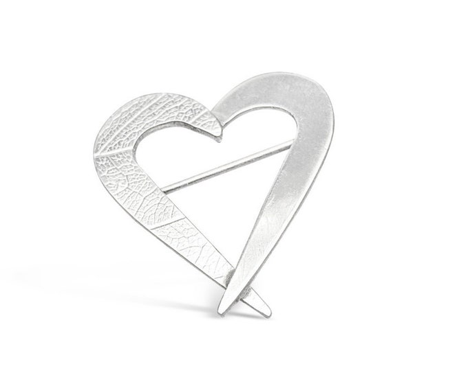Sterling silver Brooch with leaf texture
