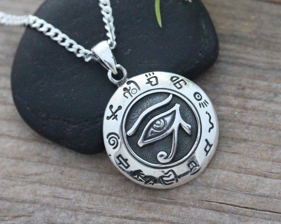 Sterling silver eye of horus Silver Eye of Ra necklace