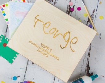 School Achievements Keepsake Box - Wooden Keepsake Box - Childrens Keepsake Box - Back to School - Personalised Box - Personalised Wood Box