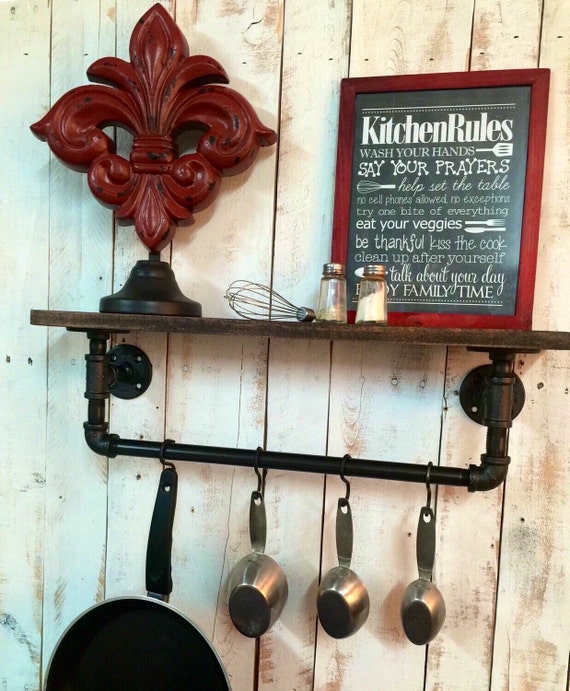 Industrial kitchen shelf Rustic kitchen shelves industrial