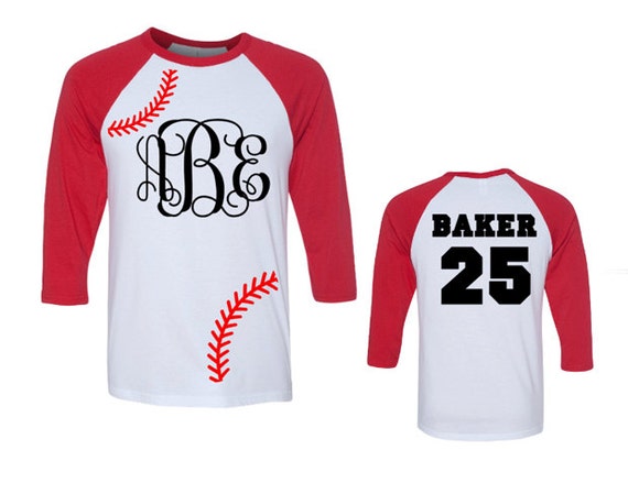 Monogram Baseball Shirt Monogram Softball Shirt Raglan