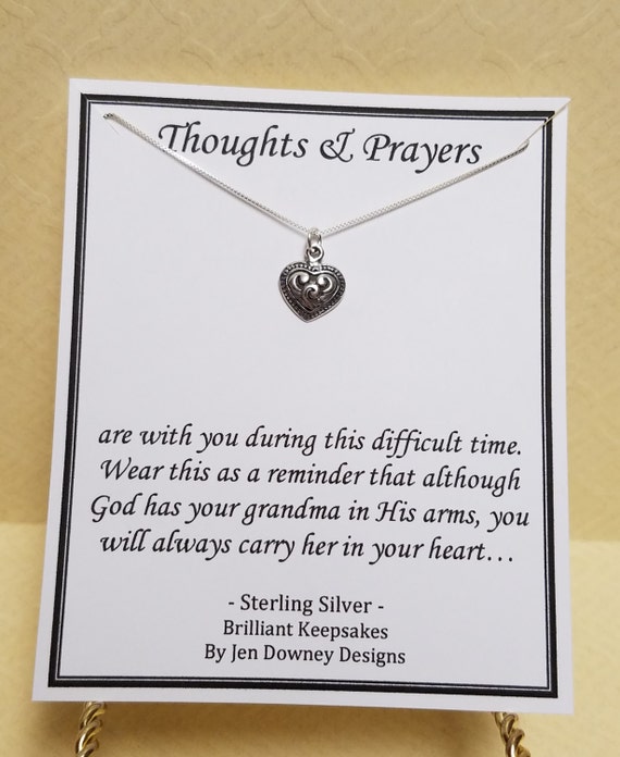 Loss of Grandma Condolence Quote Sympathy Gift Sterling Silver