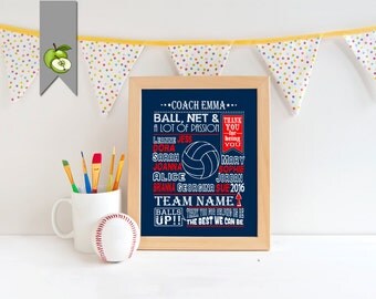 volleyball coach gift, coach Appreciation, volleyball team gift, volleyball printable, volleyball art print, coach Leaving, retirement