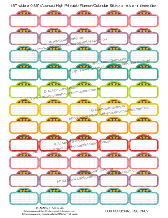 movie Printable Planner Stickers cinema, Movie Night, entertainment, movie marquee, tv show, date night, Games Night Organization Rainbow