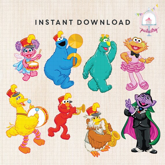 sesame street characters clipart v2