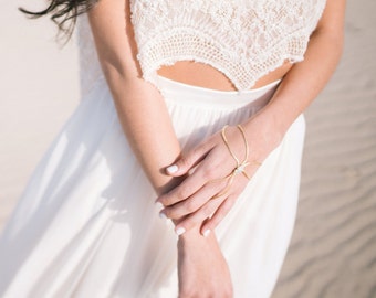 Silver or Gold Slave Bracelet, Silver or Gold Bridal Ring Bracelet, Silver or Gold Wedding Bracelet, Bridal Slave Bracelet, Bridal Bracelet