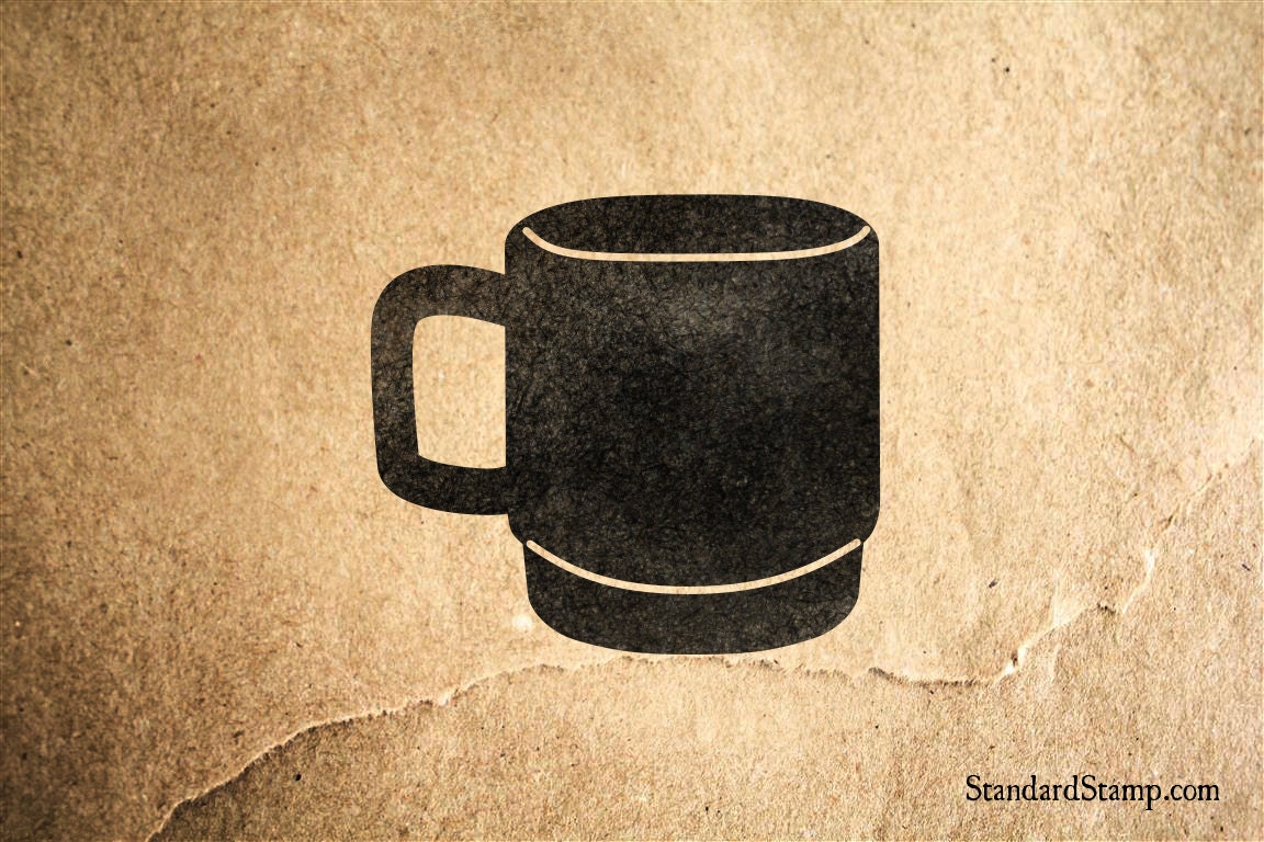 Coffee Mug Rubber Stamp 2 x 2 inches