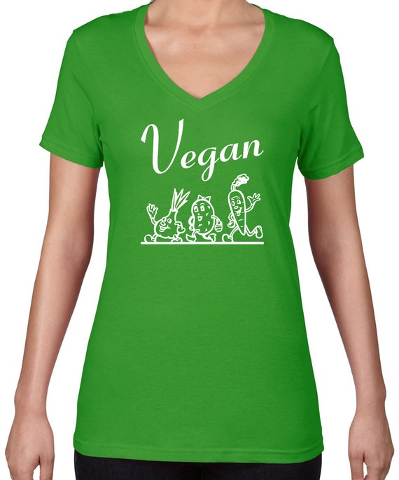 Womens V Neck Vegan T Shirt Vegan Tshirt Funny Tshirt 0643