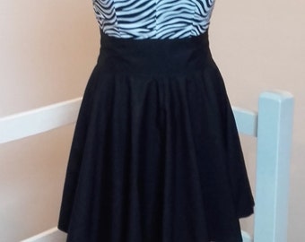 Wild Thang - Handmade/Handsewn Animal Print Cotton Dress Full Circle Swing Skirt - Custom Sizes